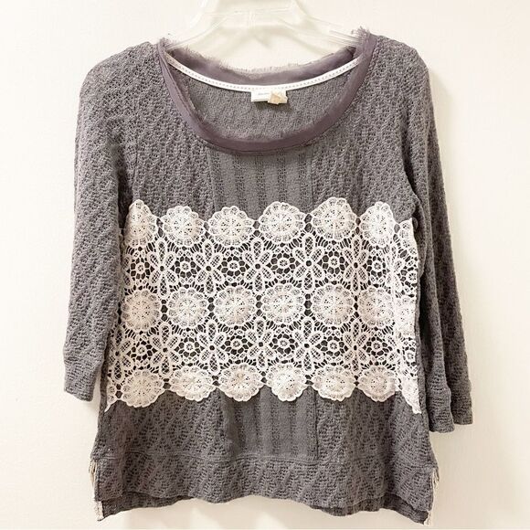 Anthropologie Meadow Rue Crochet Overlay Sweater - Size Small - Picture 1 of 6